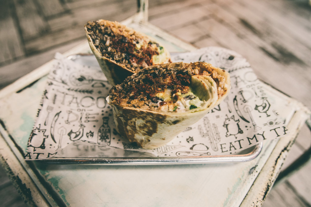 Burrito on a tray